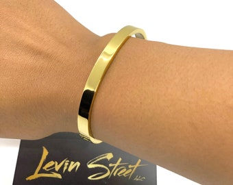 Gold Bangle Bracelet Oval Gold Bracelet Simple Gold Bangle 2 mm Wide Bracelet 14k gold Bangle Stacking Gold Cuff Gold Dainty Bracelet