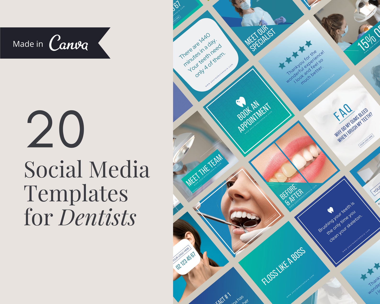 20 Dental Instagram Templates Instagram Template for Etsy