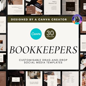 30 Instagram Templates for Bookkeepers | Accounting Template | Canva Template | Instagram Posts Template | Finance Social Media Posts