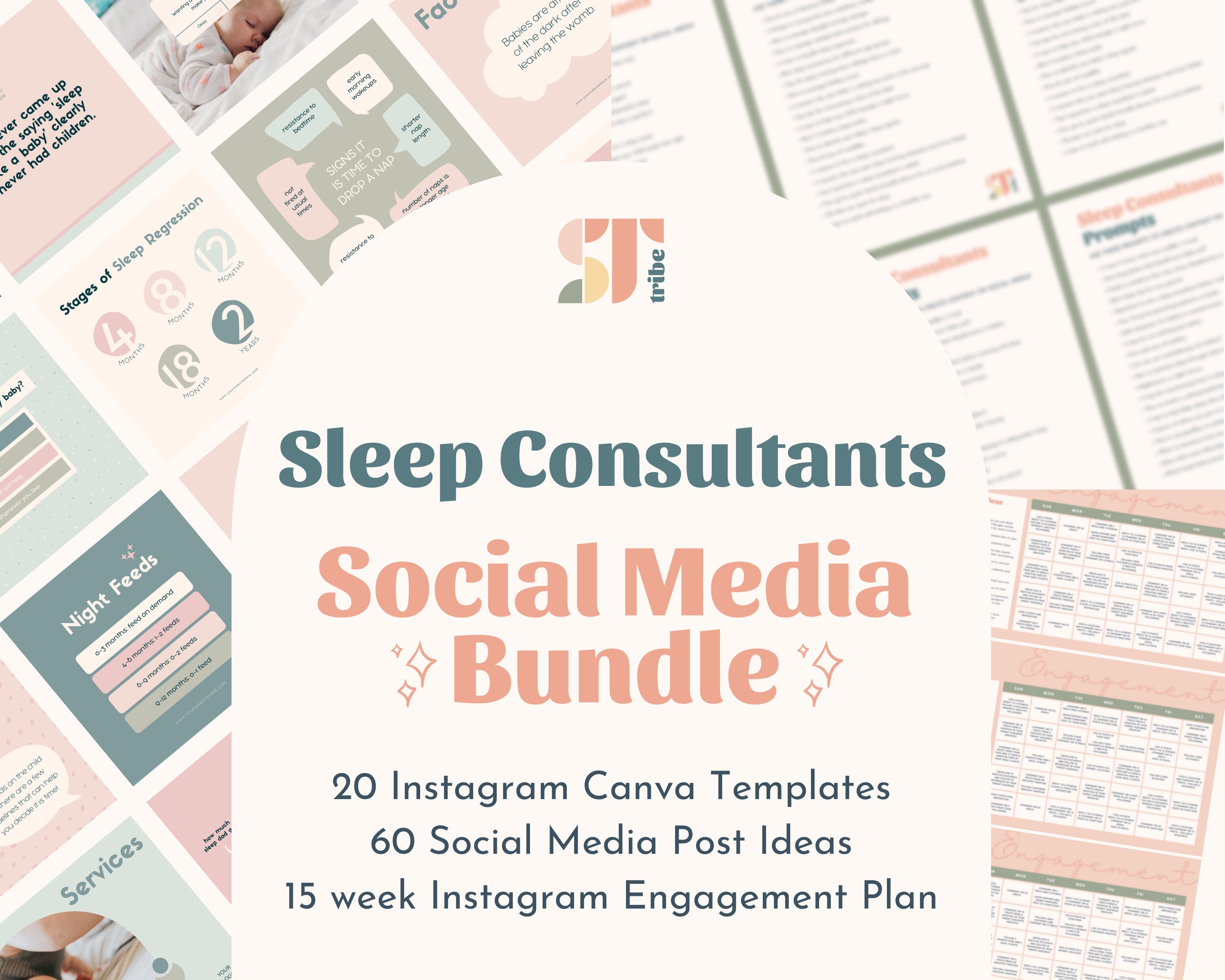 Social Media Bundle Sleep Consultants  Baby Sleep Coach Instagram Template   Newborn Sleep Template  Instagram Posts  Social Media Pertaining To Acupuncture Business Plan Template