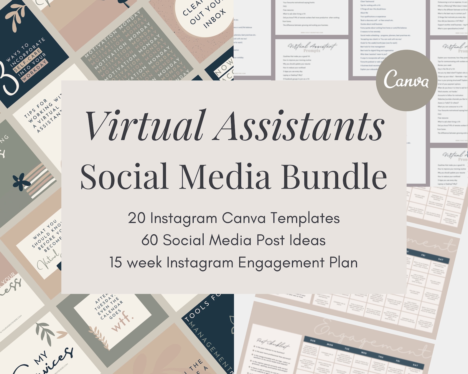 Social Media Bundle Virtual Assistant Virtual Assistant Etsy