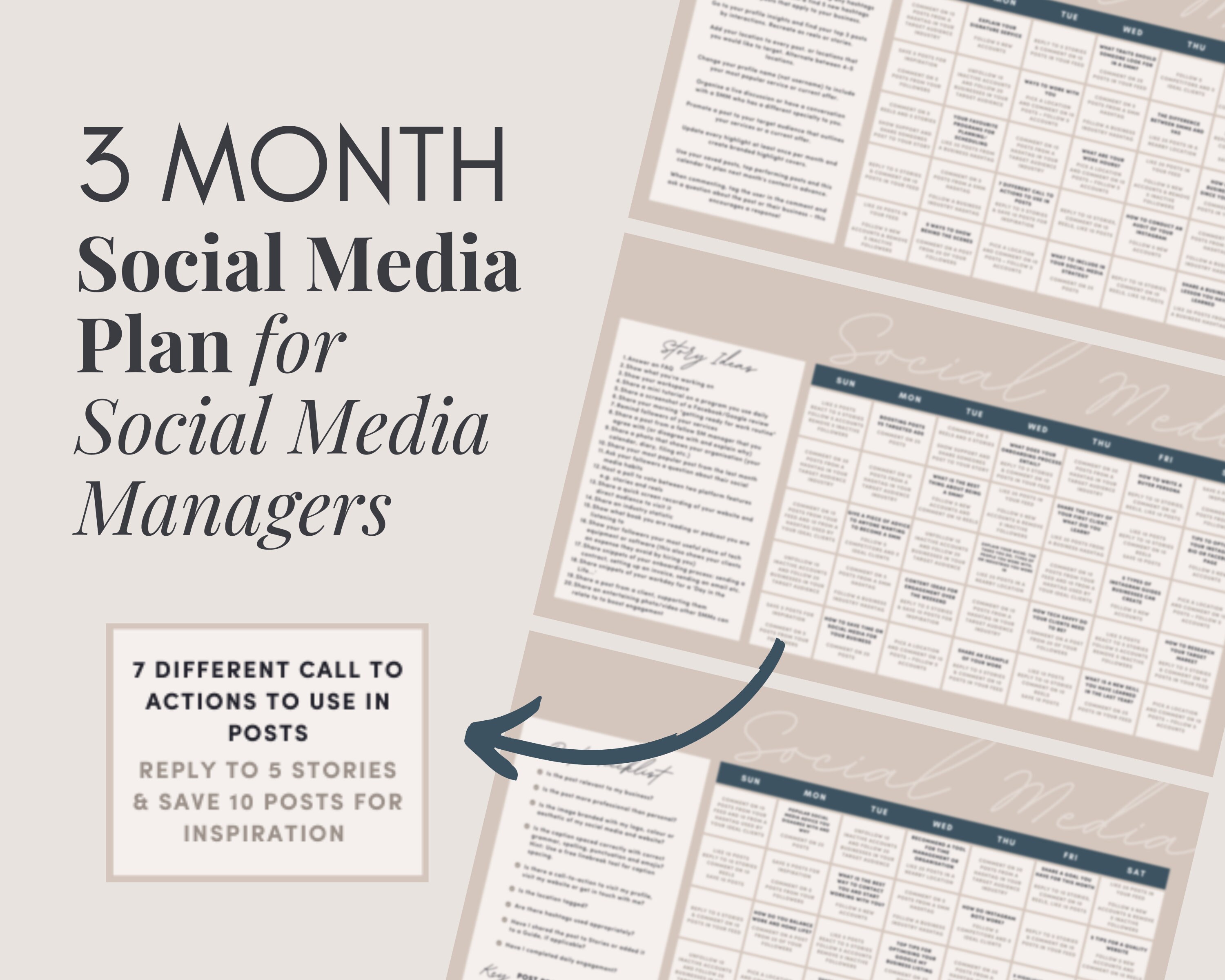 3 Month Social Media Plan For Social Media Managers Etsy
