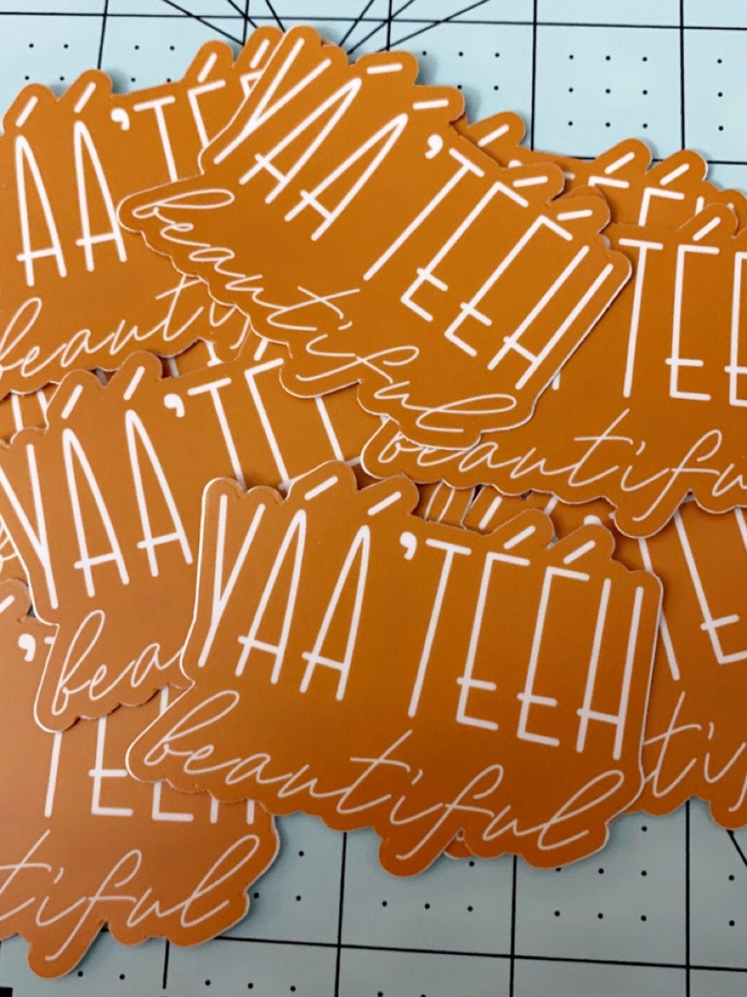 Yáá'tééh Beautiful Sticker Hello Beautiful Sticker Navajo Greeting Sticker Orange Sticker Etsy