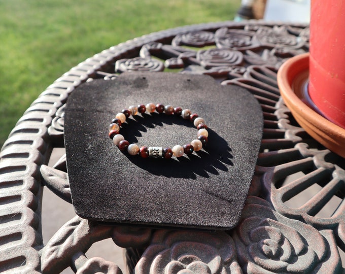 Botswana Agate and Mahogany Tigers Eye Bracelet