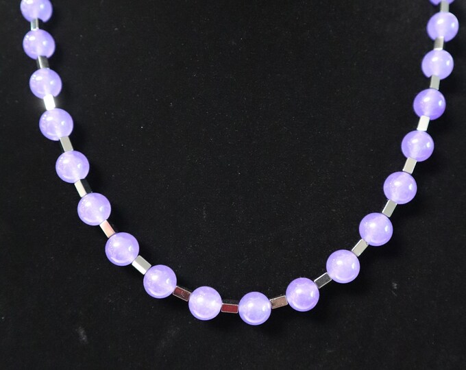 Purple Quartz and Hematite Necklace