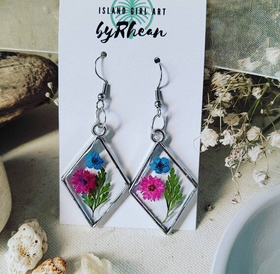 Pressed Flower Flower Earrings Pressed Flower Earrings