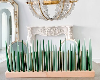 Large Wood Taper Candle Holder: Handcrafted Birthday Centerpiece