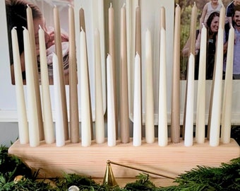 Handcrafted Wooden Taper Candle Base: Large Birthday & Wedding Decor