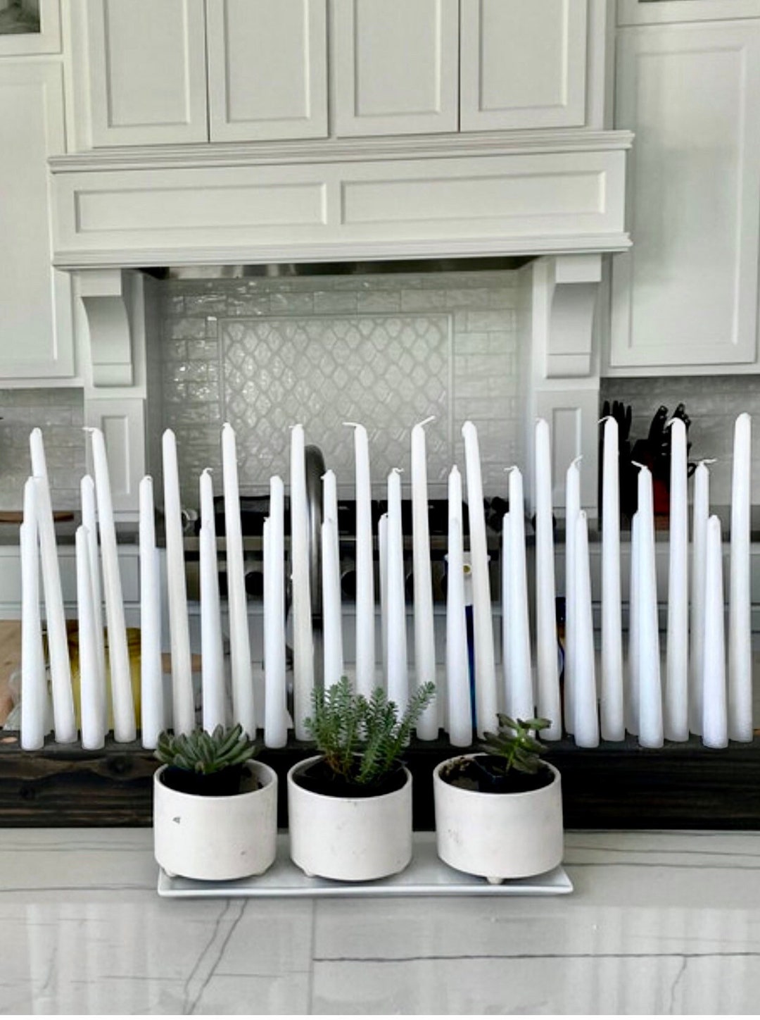 Long Wood Candleholder / Wood Candle Base / Holiday Candles / Taper