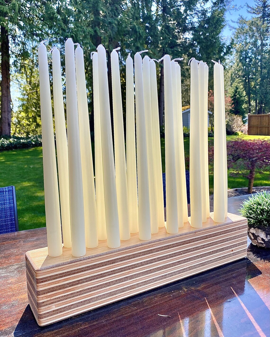 18 Walnut Layered Wooden Candleholder / Wood Candle Base Etsy Nederland