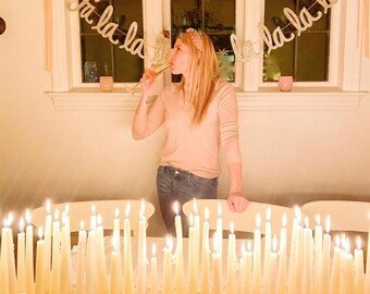 Giant Wood Taper Candle Holder: Handmade Candle Centerpiece