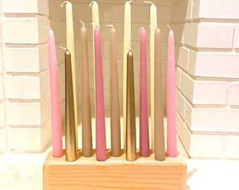 Giant Wood Taper Candle Holder: Handmade Centerpiece, 7/8" Hole