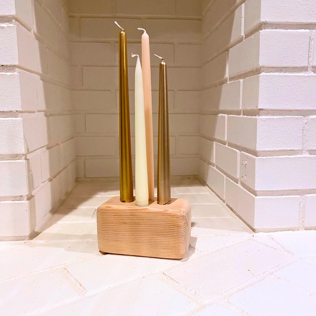 Mini Wood Candleholder 6 / Wood Candle Base / Candles / Taper Candle