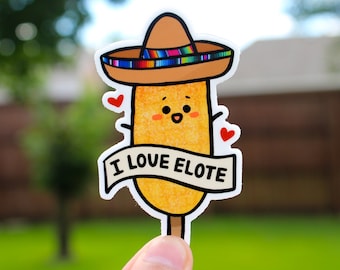 Cute Mexican Elote Corn Vinyl Sticker (1.87"X3")