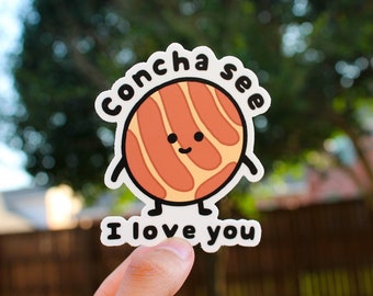 Cute Mexican Chocolate Concha Vinyl Sticker (2.5"X3")