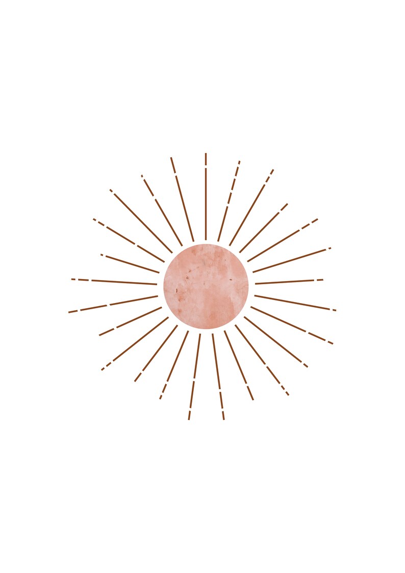 Pink Sun Abstract Art Photo Wall Print Mixed Media Digital Etsy