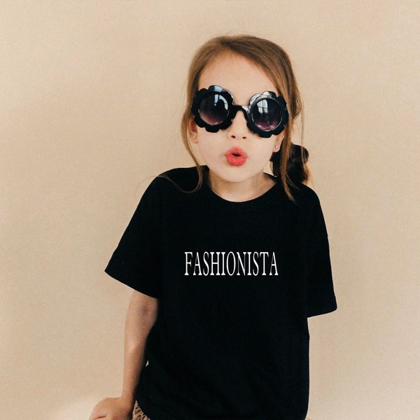 Fashionista FITTED T-Shirt- Tees for Fashionista Girls - Fashion ICON Shirt - Girls Fashion Tee - Luxury Kids Shirt