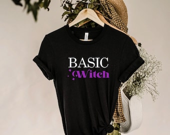 Camiseta básica de bruxa Halloween