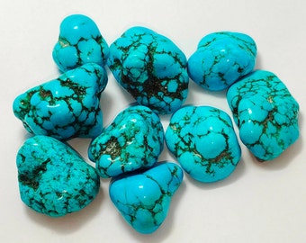 Natural Arizona Turquoise Nugget Lot: Untreated Rough Gemstones H11-2