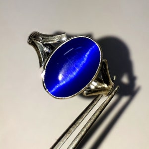 Natürliche Multi Cat &#39;S Auge Edelstein Frauen Ring Größe 8