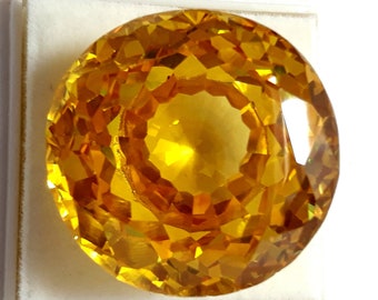 Natural Yellow Zircon Round Cut Yellow Zircon Loose Gemstone