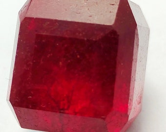 Dyed Red Beryl (Bixbite) Cube Cut Loose Gemstone C77-4