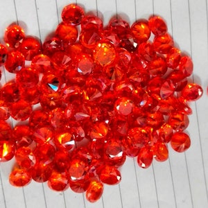 Natural Orange Zircon Round Cut Loose Gemstone Lot