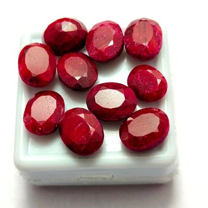 10 Pcs Natural African Red Ruby Oval Cut Loose Gemstone Lot Genuine Ruby Red African Oval Shape Gemstone Lot Y11-2