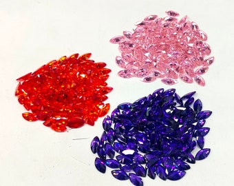 Multi-Color Zircon Gemstone Lot: Marquise Cut, Cambodia Origin