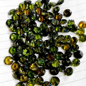 Natural Green Zircon Round Cut Loose Gemstone Lot