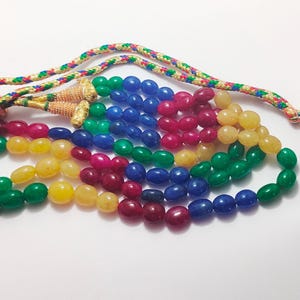 2 Linie stehen natürliche Multi Farbe ovale Form Cabochon Perlen Edelstein Halskette D44-5