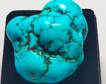 Natural Arizona Turquoise Nugget: Untreated Blue Rough Gemstone B44-5