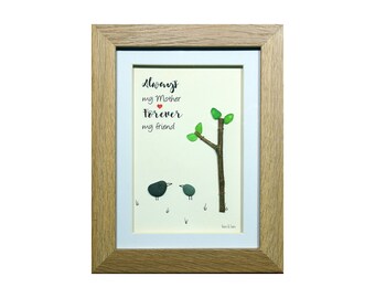 Pebble Art, Handmade Framed Picture to Make Your Home Happy! - Always my Mother