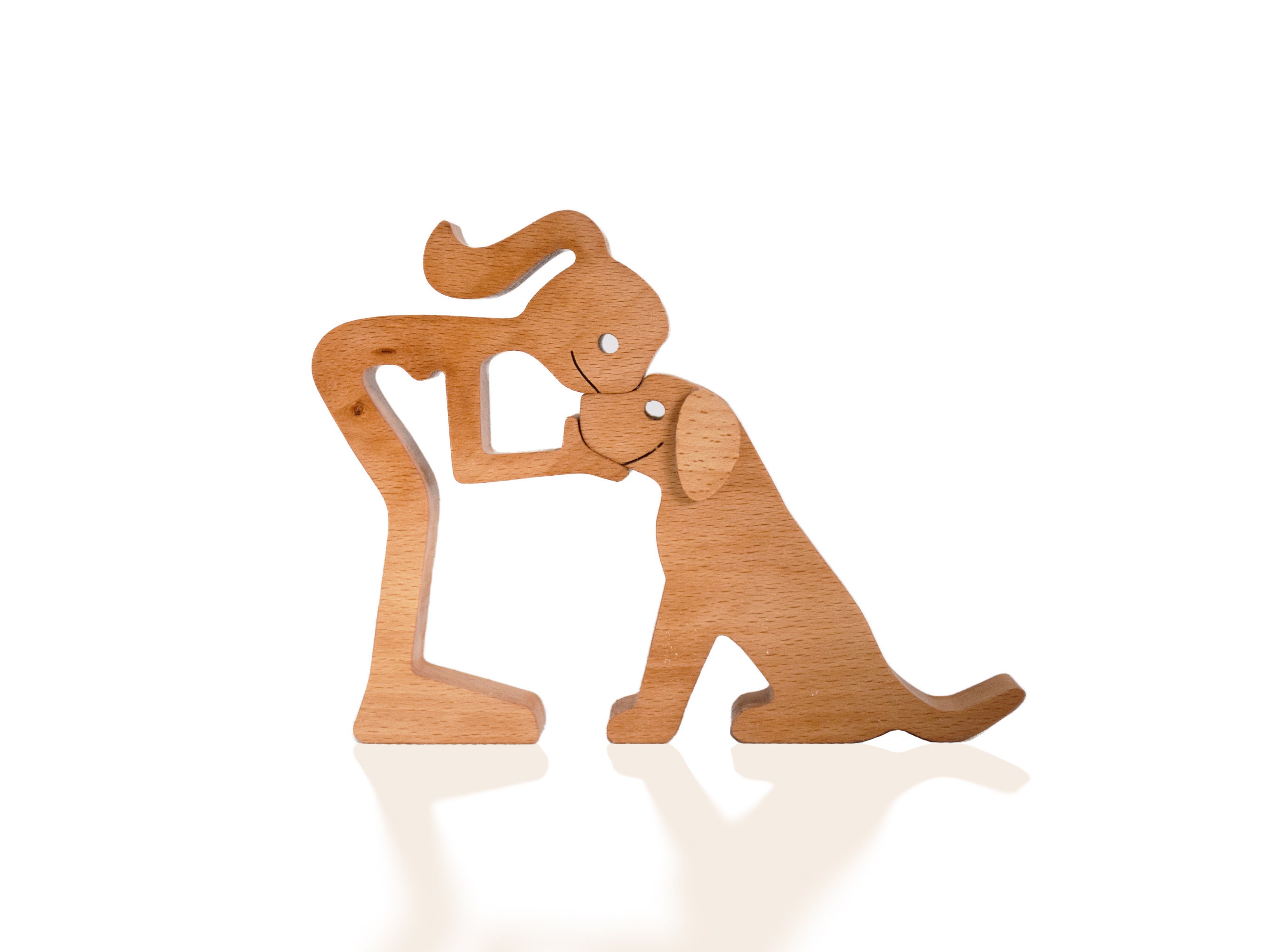 Wooden Dog and Owner Figurine | Labrador Retriever Gift | Pet Lover Home Decor | Handmade Wood Art