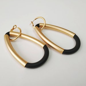 Silver statement earrings, Oversized earrings Gold - matte finish
