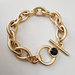 Gold chain bracelet, Gold bracelet, Thick chain bracelet