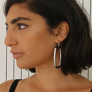 Black and silver earrings, Statement earrings