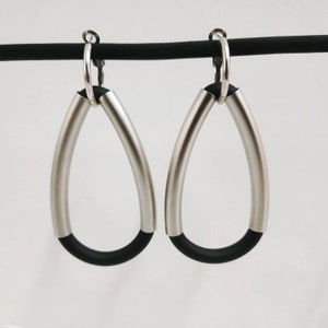 Silver statement earrings, Oversized earrings image 2