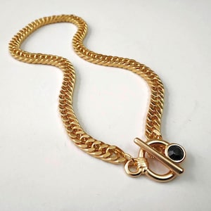 Chunky gold necklace, Chunky chain necklace with toggle clasp, Chunky necklaces for women