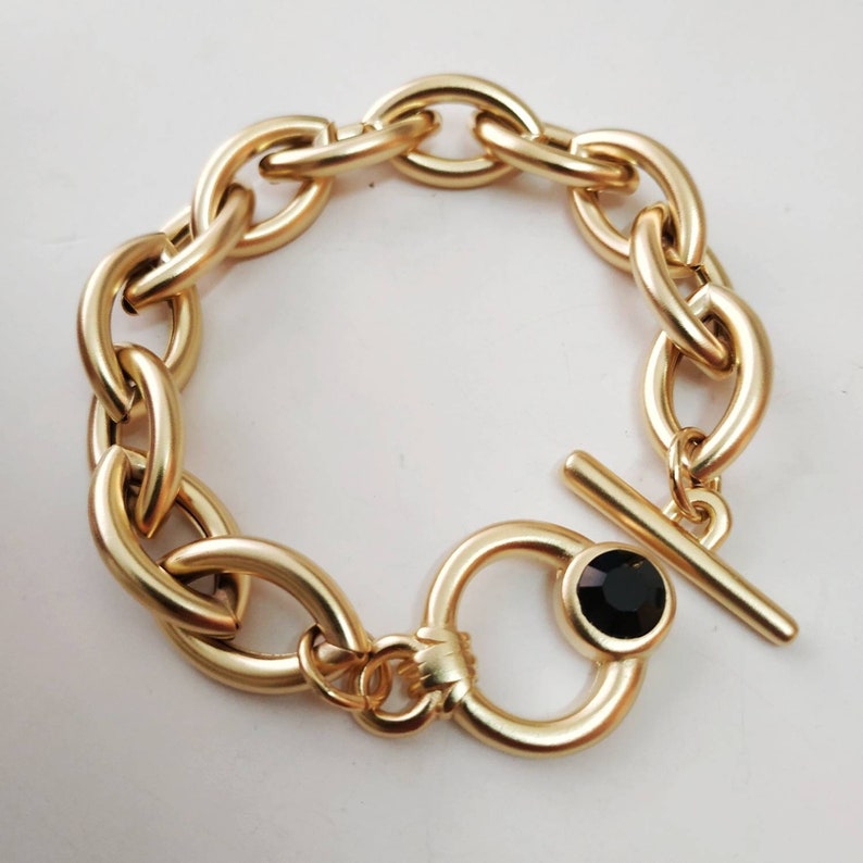 Gold chain bracelet, Gold bracelet, Thick chain bracelet zdjęcie 1