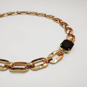 Gold chain necklace, Short gold necklace, Statement necklace