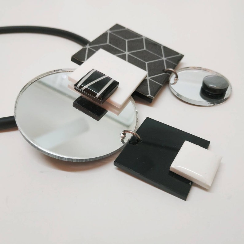 Geometric statement necklace, Modern necklace image 6