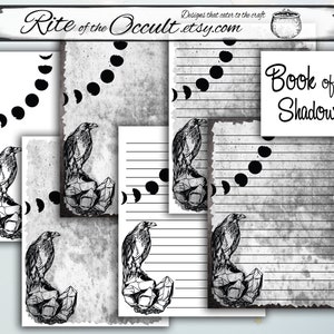 Raven Rock Book of Shadows Printable Blank Page, Digital Download