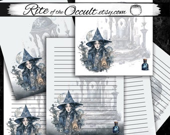 Stardust Witch Book of Shadows Printable Blank Page, Digital Download Journal Scrapbooking Paper, Wicca Spell Book, Witchcraft Grimoire Page
