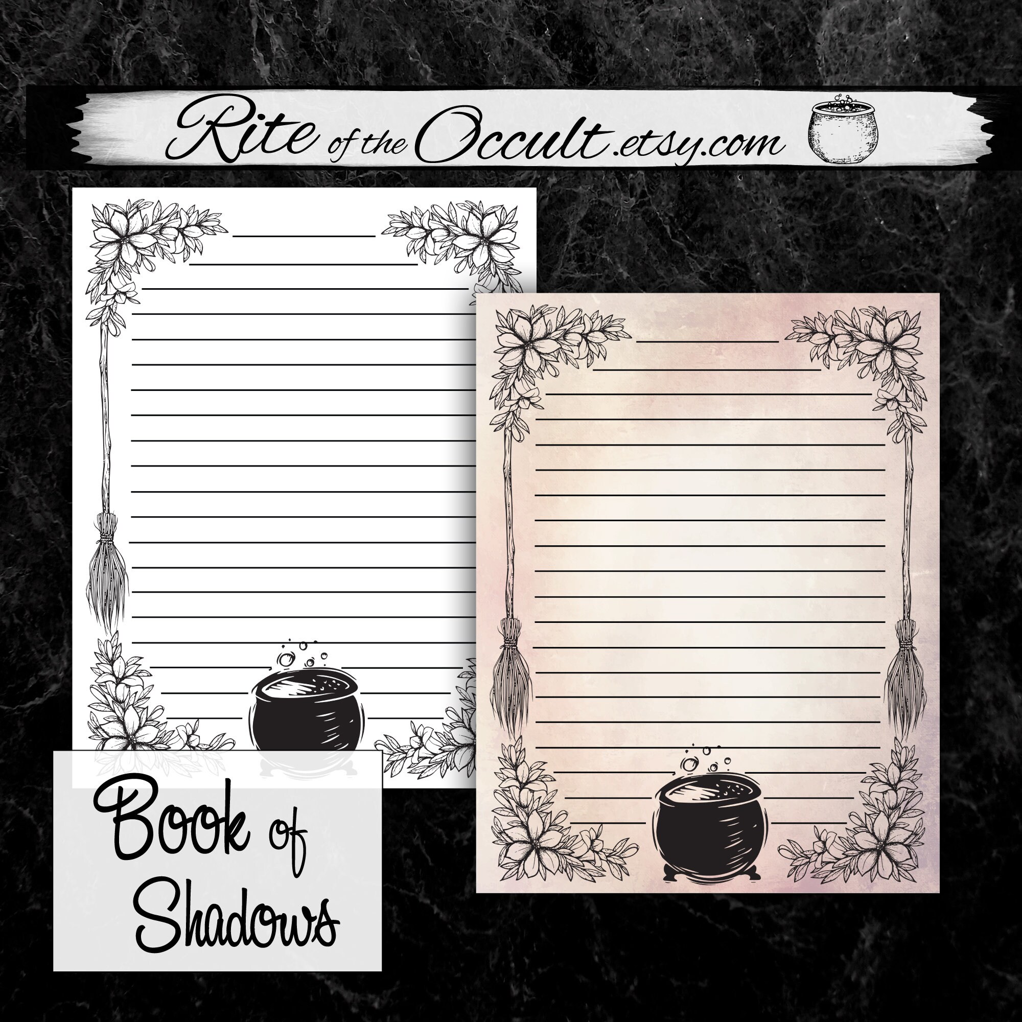 Printable Witch Stationary, Witches Caldron Junk Journal Halloween Scrapbooking Paper, Book of ...