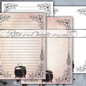 Witches Brew Digital Download Journal Scrapbooking Paper, Book of Shadows Printable Blank Page, Spell Book, Witchcraft, Wicca, Grimoire Page