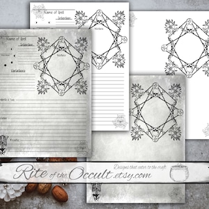 Boneyard Garden Grimoire Spell Page, Digital Download Journal, Scrapbooking Paper, Book of Shadows Printable, Spell Book, Witchcraft, Wicca