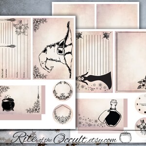 Witches Brew Digital Download Journal Scrapbooking Cards, Book of Shadows Printable Blank Page, Spell Book, Witchcraft, Wicca, Grimoire Page