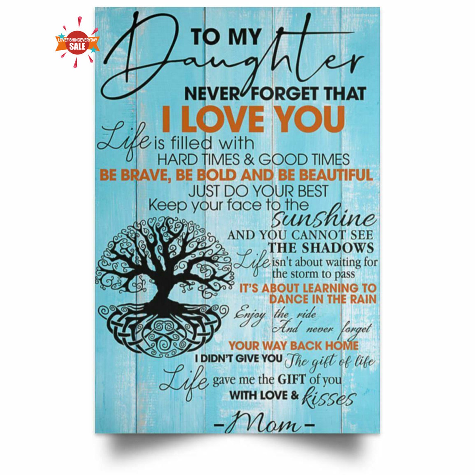 To My Daughter Poster Print Mother And Daughter Inspirational Etsy