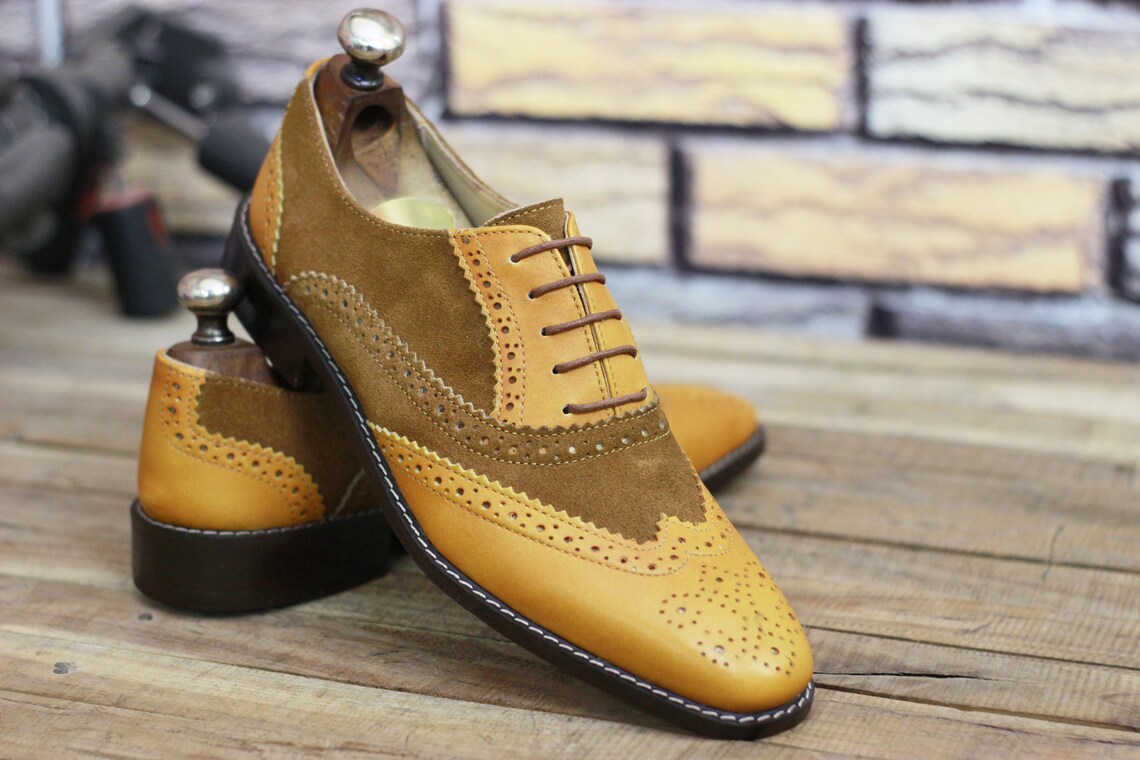 tan suede wingtips